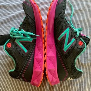New Balance Women's Black Athletic Shoes with Teal & Pink Accents